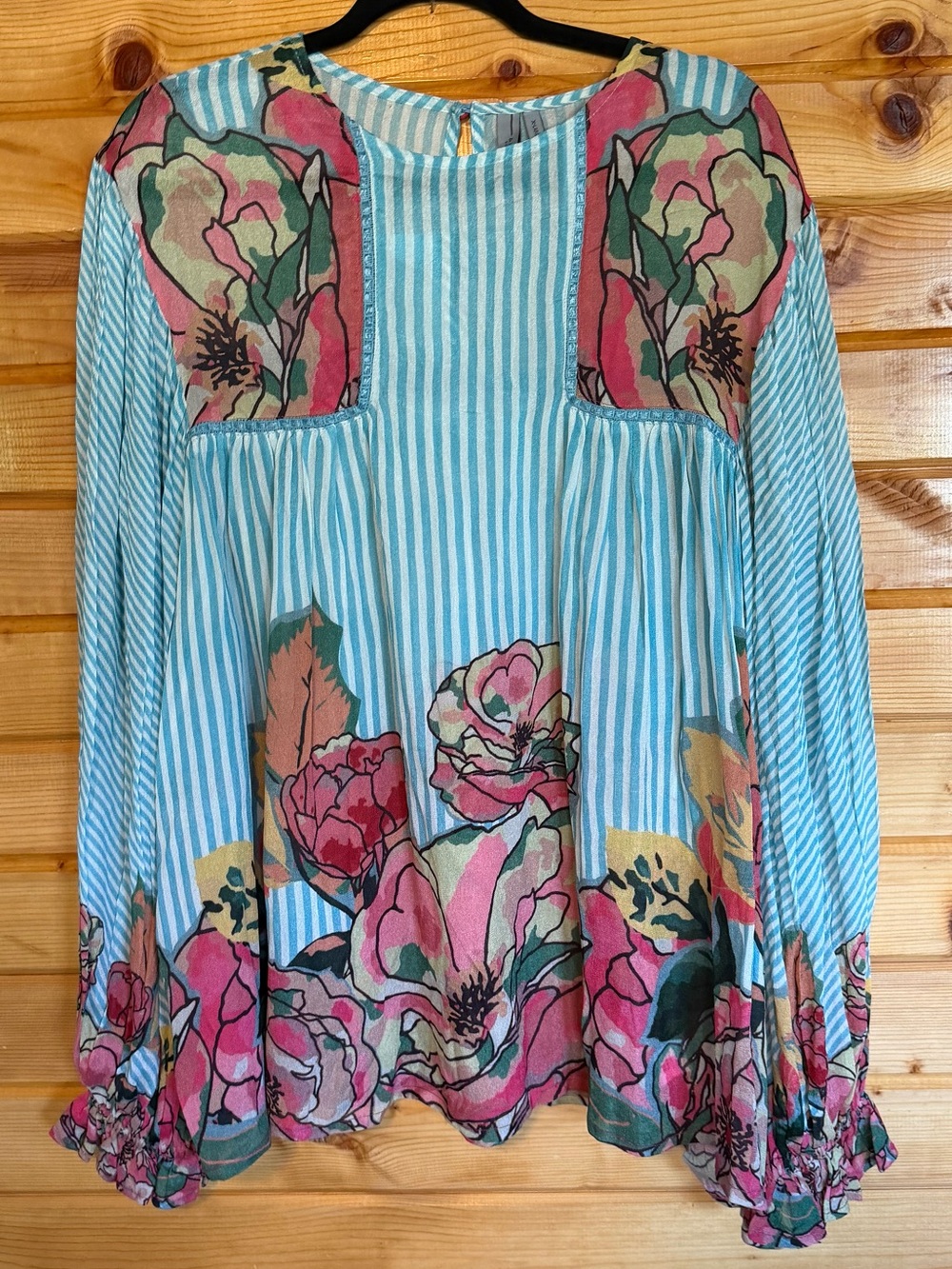 Bl-nk by Anthropologie Beautiful Miranda Peasant Blouse Size X-Large